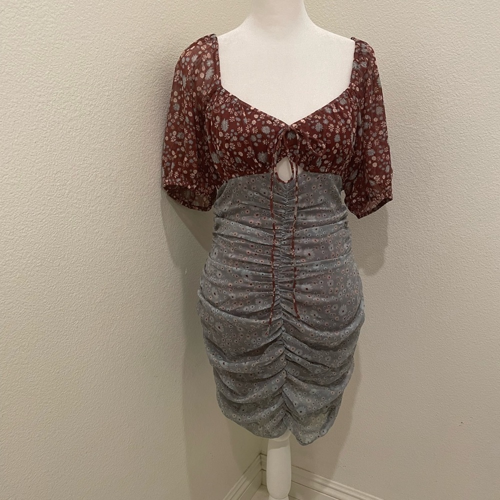 NWT Free People Tessa Floral Print Ruched Dress Size Small Womens​​​​​​​ - Picture 3 of 7